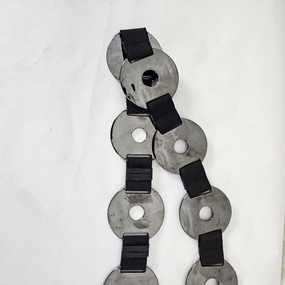 Sandy Duftler Metal And Leather Ring Belt Large - Picture 6 of 9